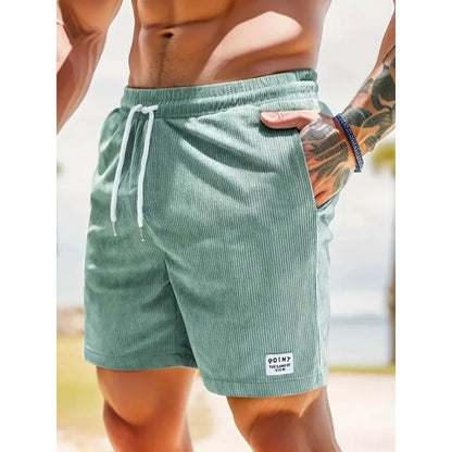 Corduroy Striped Textured Casual Shorts
