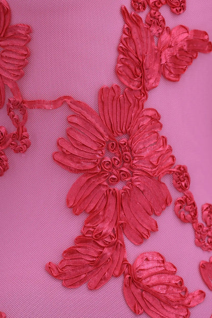 Elegant Floral Mesh Party Dress