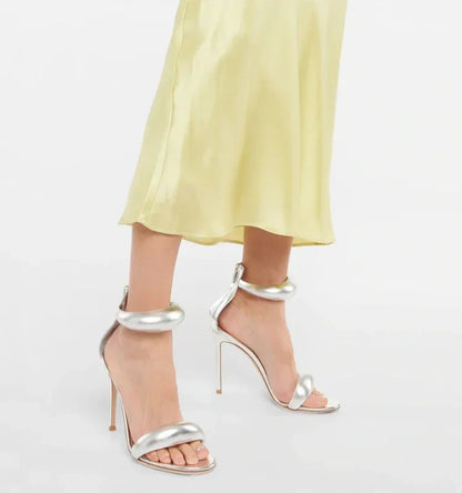 Gold Slim Heel Sandals