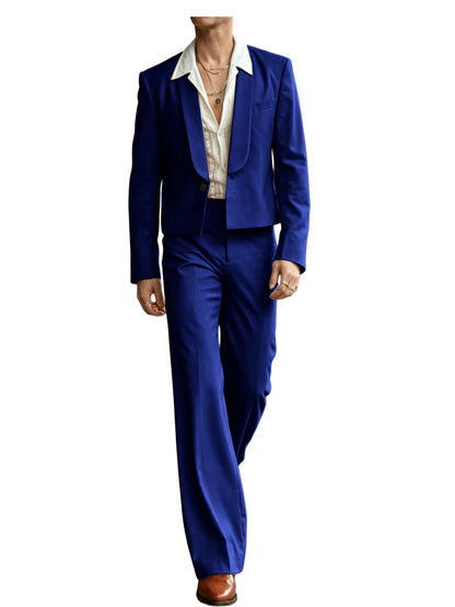 Cropped Blazer Flare Pants Tuxedo Set