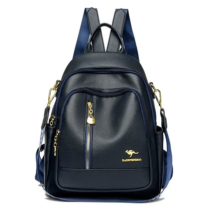 Soft Leather Women Travel Backpack