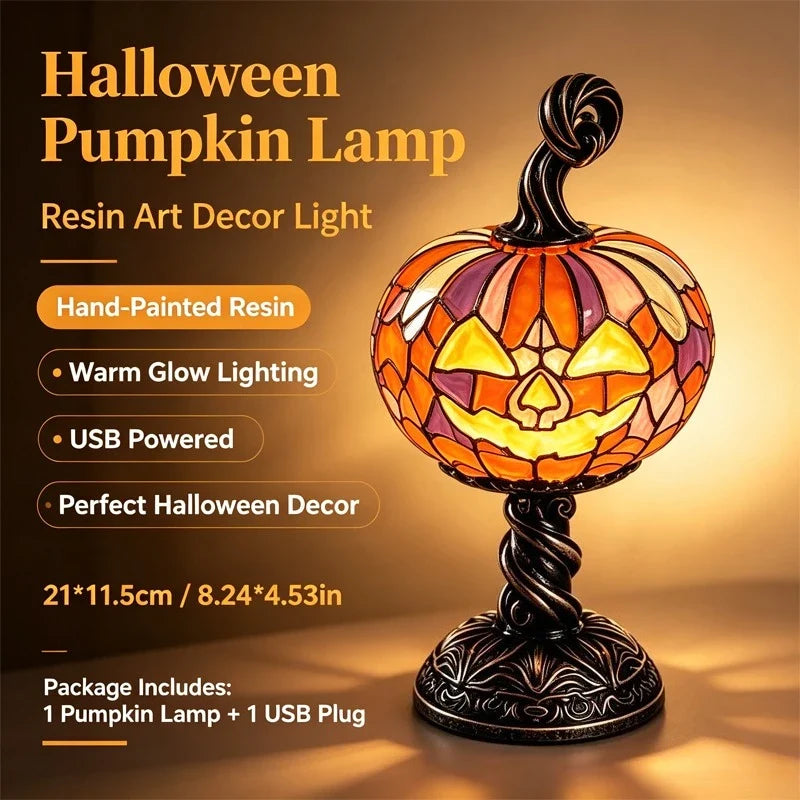 Resin Pumpkin Night Light