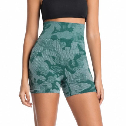 Camouflage Ribbed Yoga Shorts