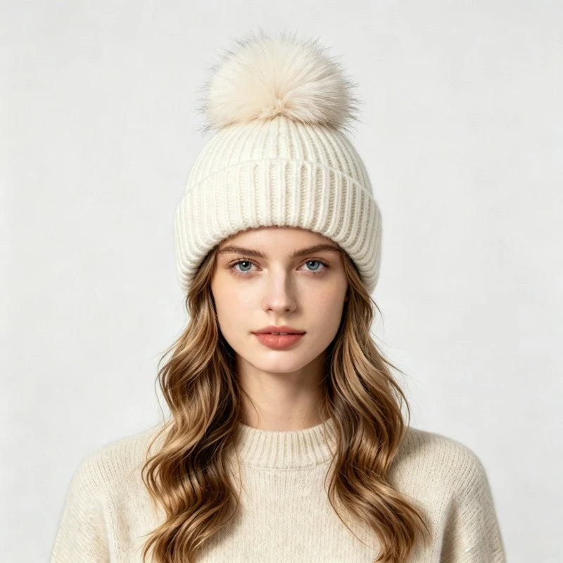 Wool Blend Pom Beanie