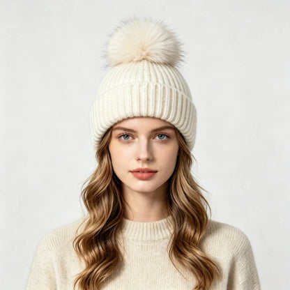 Wool Blend Pom Beanie