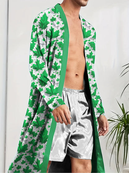 Green Leaf Print Pajamas