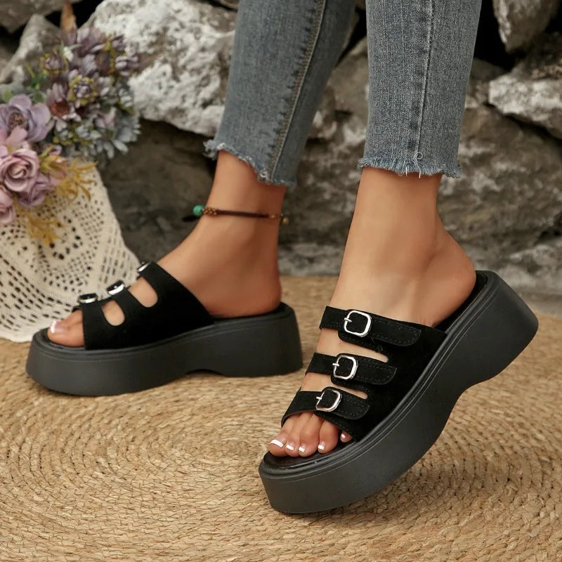 PU Print Summer Slide Slippers