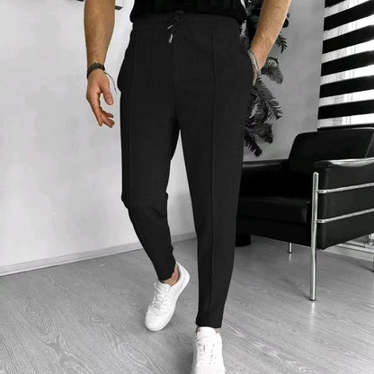 Knitted Drawstring Slim Casual Trousers