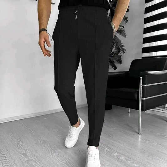 Knitted Drawstring Slim Casual Trousers