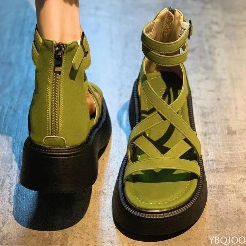 Roman Platform Wedge Sandals