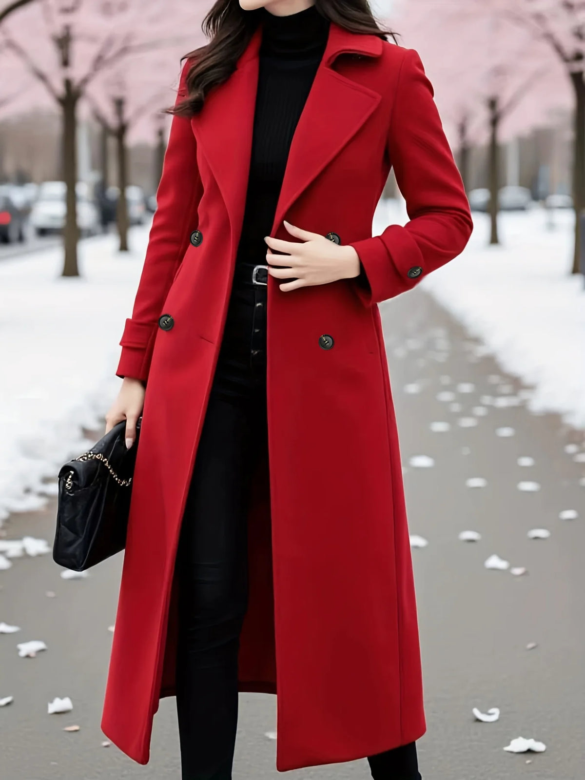 Belted Woolen Trench Coat