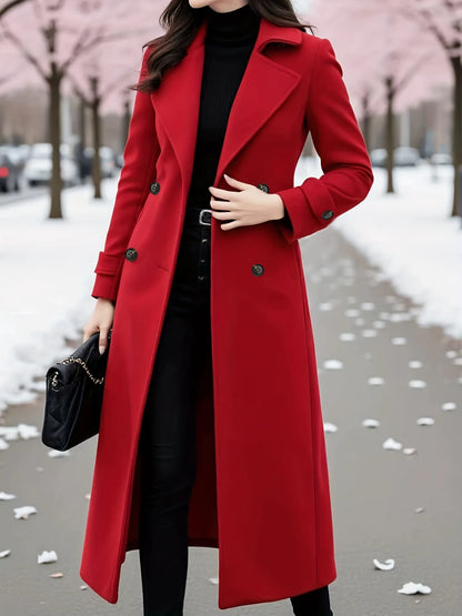 Belted Woolen Trench Coat