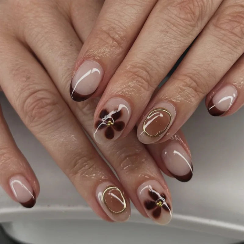 Floral Resin Press On Nails