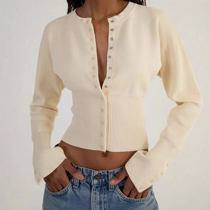 Ribbed Cropped Knit Cardigan