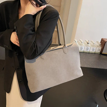 Faux Suede Business Shoulder Bag