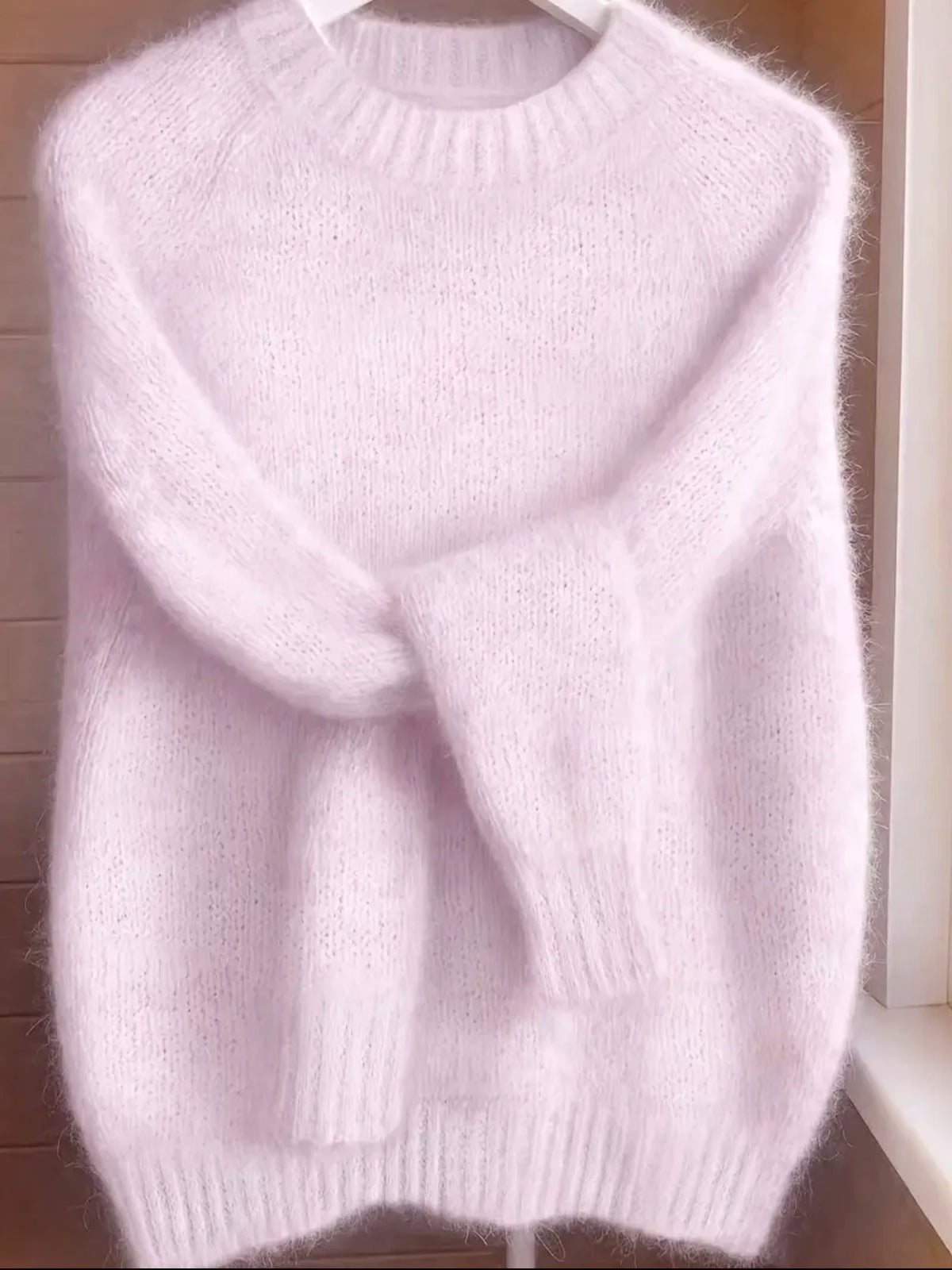 Wool Blend Round Neck Sweater