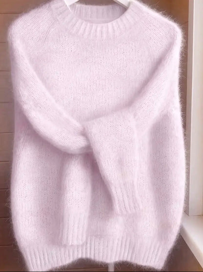 Wool Blend Round Neck Sweater