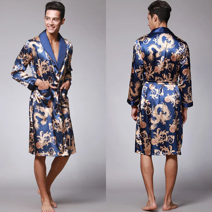 Golden Dragon Silk Bathrobe