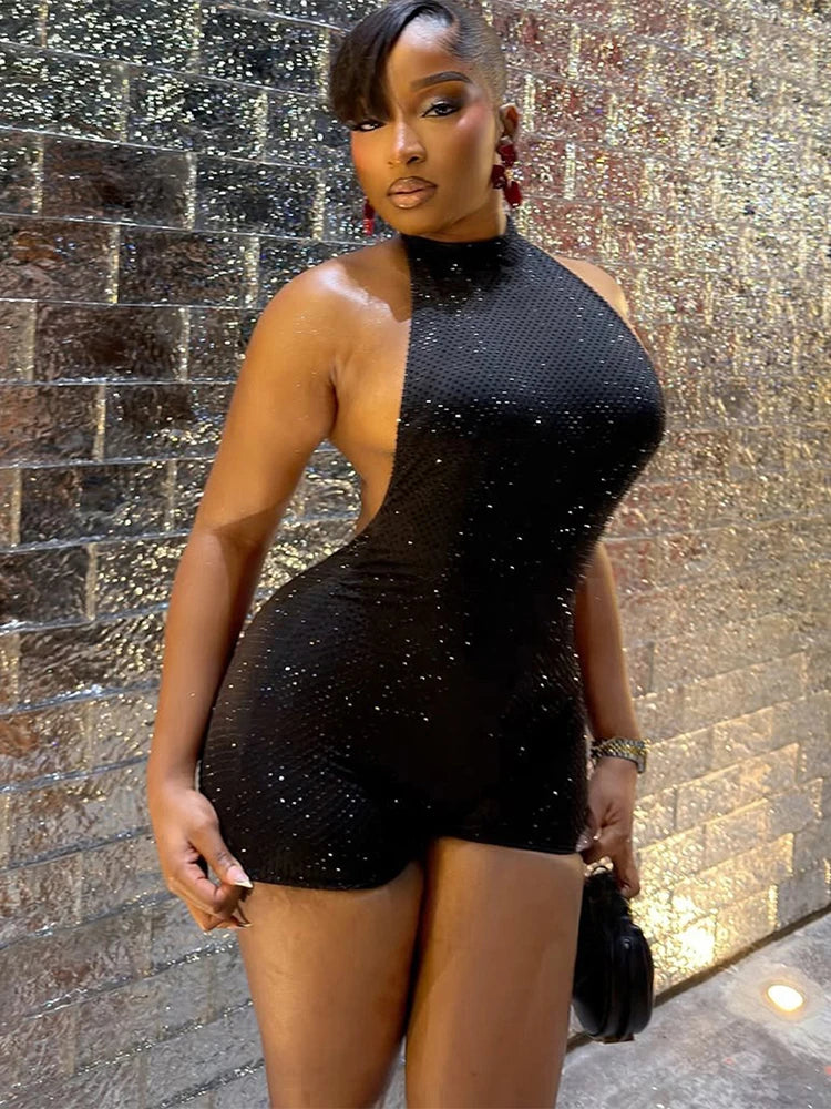 Glitter Dot Halter Playsuit