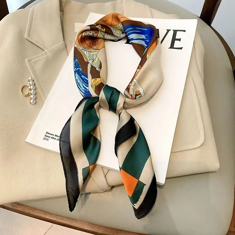 Luxury Print Silk Square Scarf