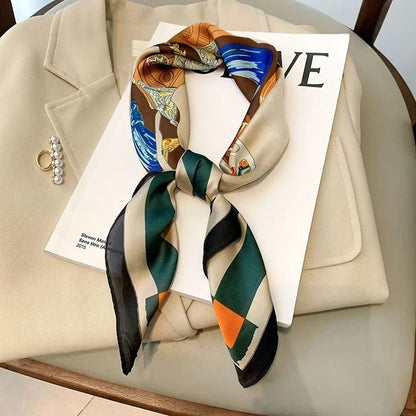 Luxury Print Silk Square Scarf