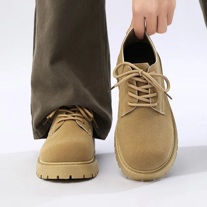 Suede Chunky Lace-up Work Boots