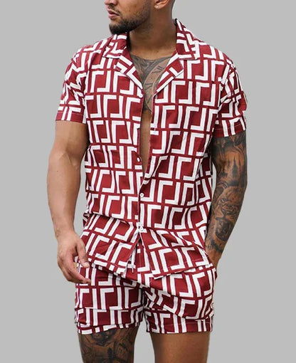 Hawaiian 3D Print Shirt Shorts Set