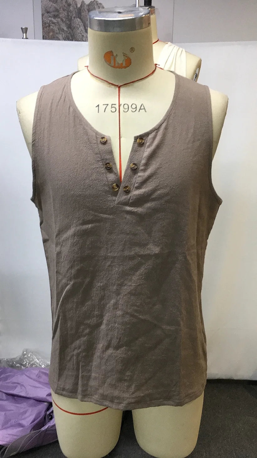 Linen Beach Muscle Tank Top
