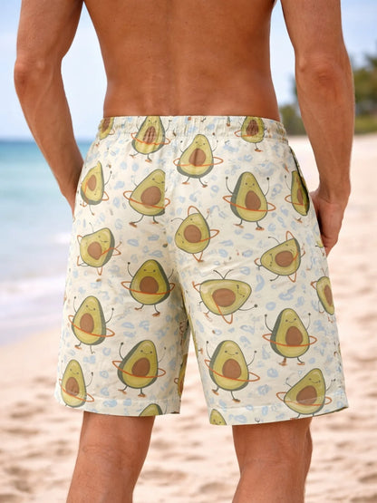 Crime Scene Rose Print Swim Trunks