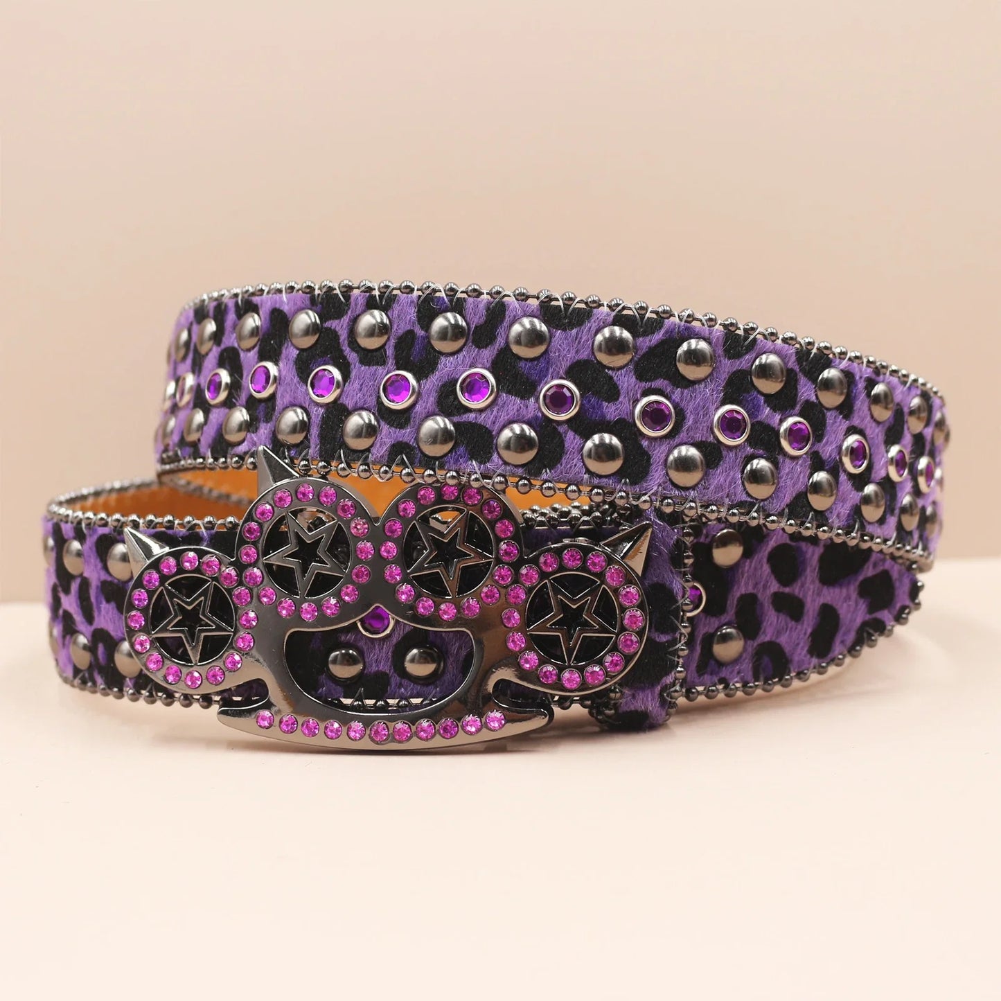 Rhinestone Leopard Belt