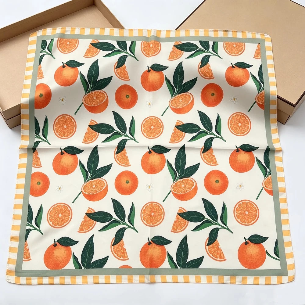 Fruit Print Korean Square Scarf