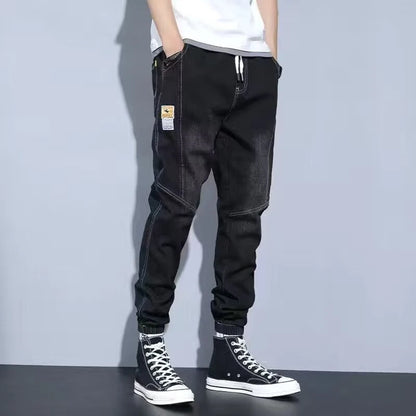 Elastic Harem Cargo Denim Joggers