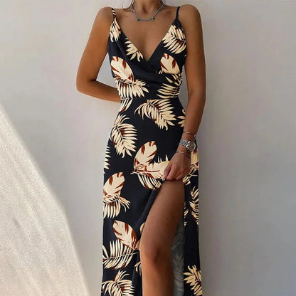 Gradient V-Neck Maxi Dress