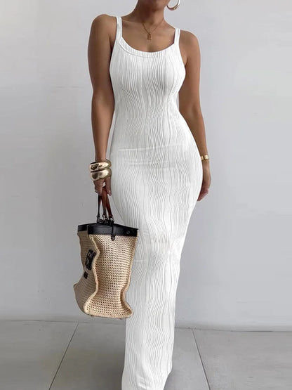 Long Sleeveless Knit Maxi Dress