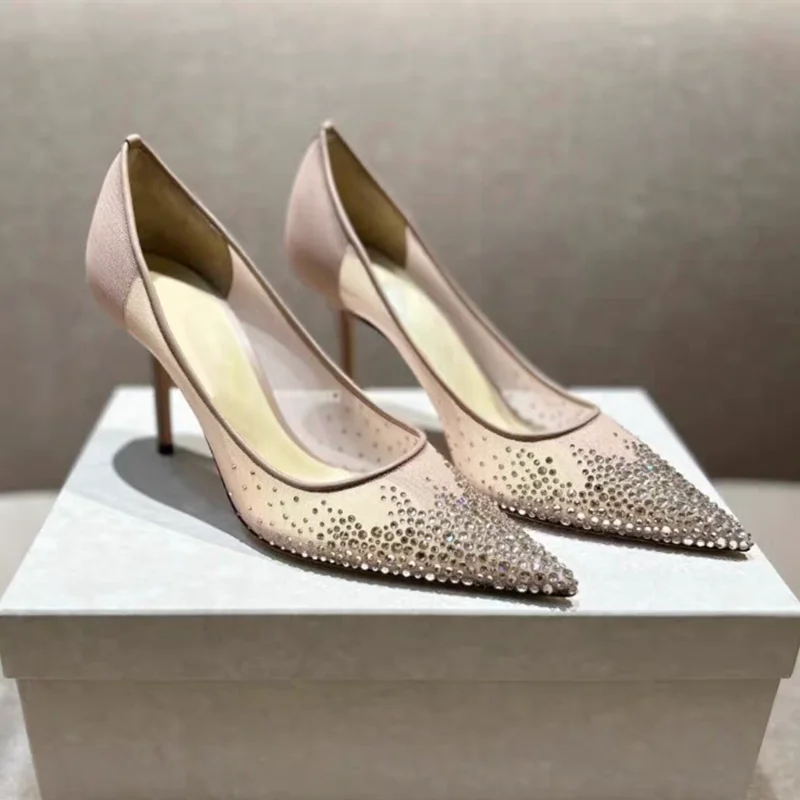 Mesh Pointed Stilettos