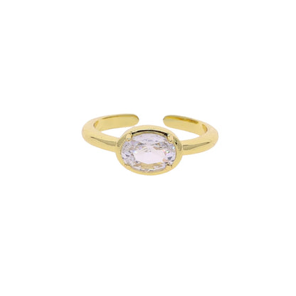 Oval CZ Adjustable Mood Ring