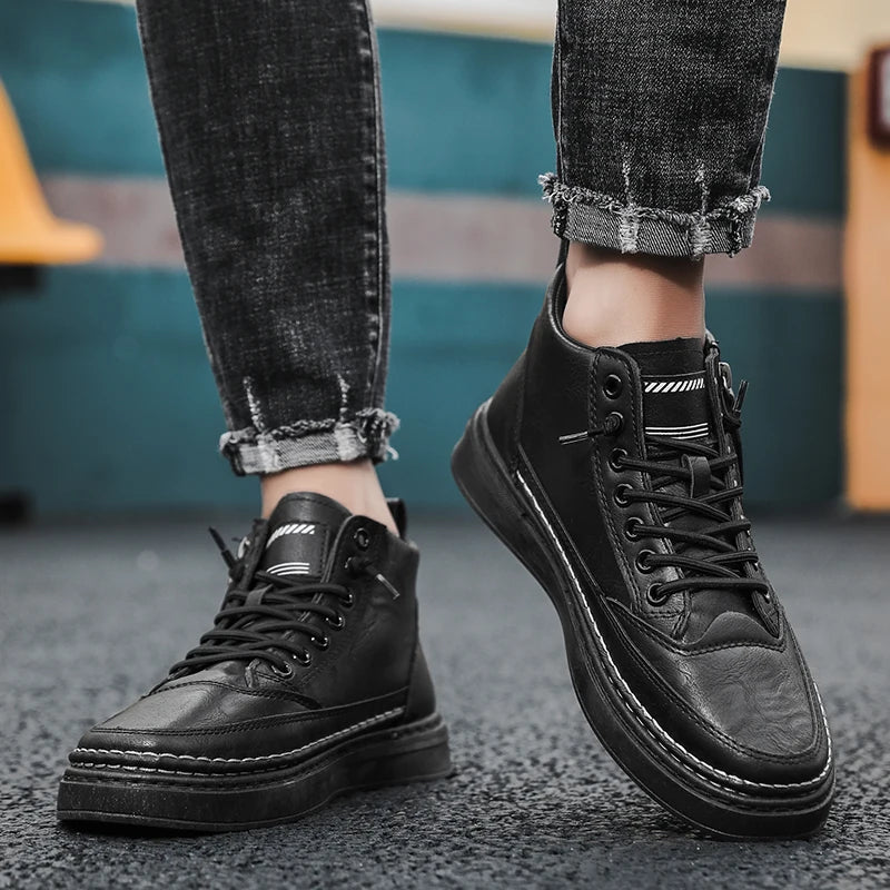 Leather Autumn Winter Boots