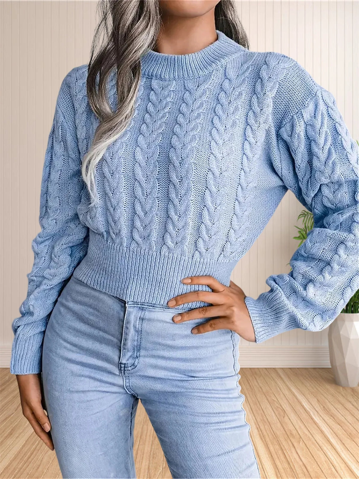 Raglan Sleeve Knit Sweater