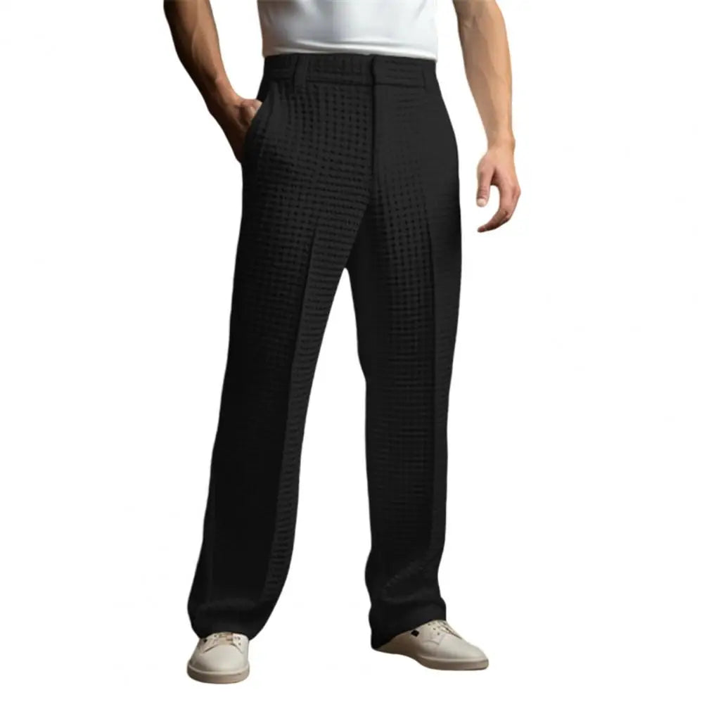 Waffle Dress Wide-Leg Trousers