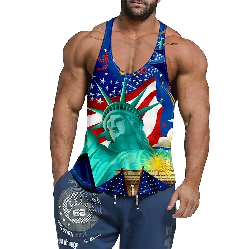 Bodybuilding Singlet Print Vest