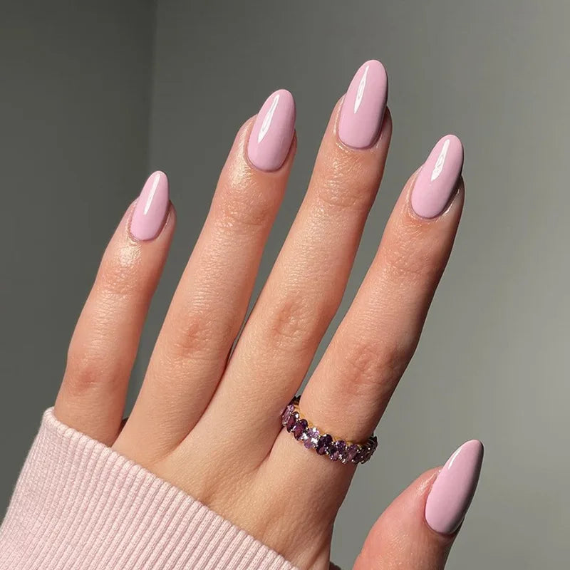 Wine Red Almond Press On Nails