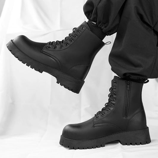 Leather High Top Boots