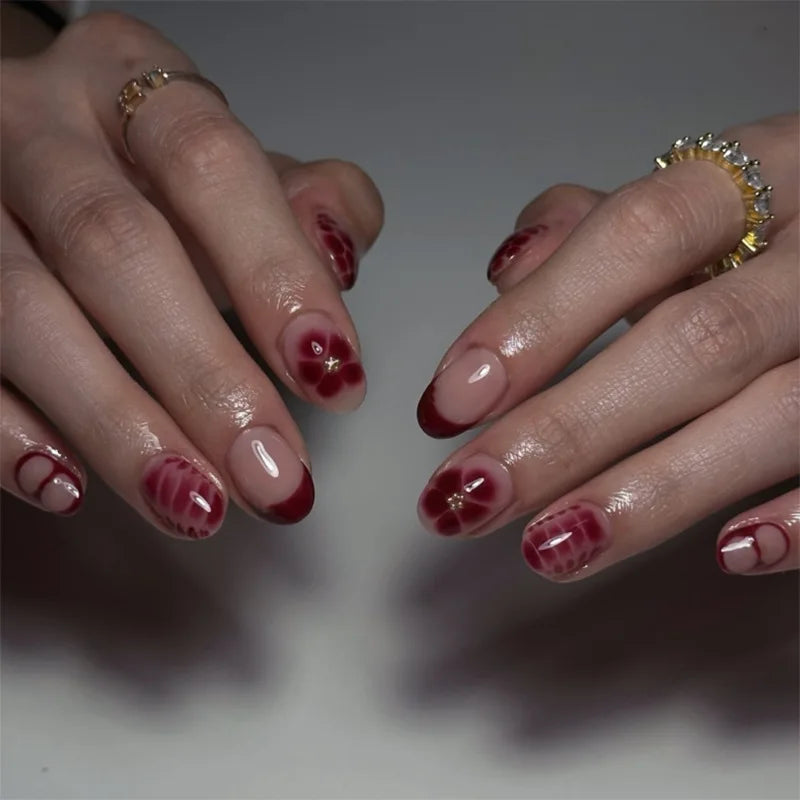 Floral Resin Press On Nails