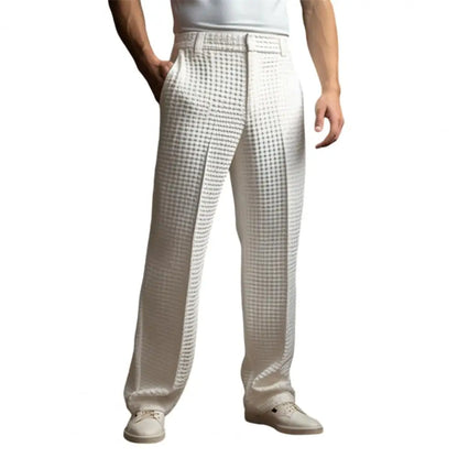 Waffle Dress Wide-Leg Trousers