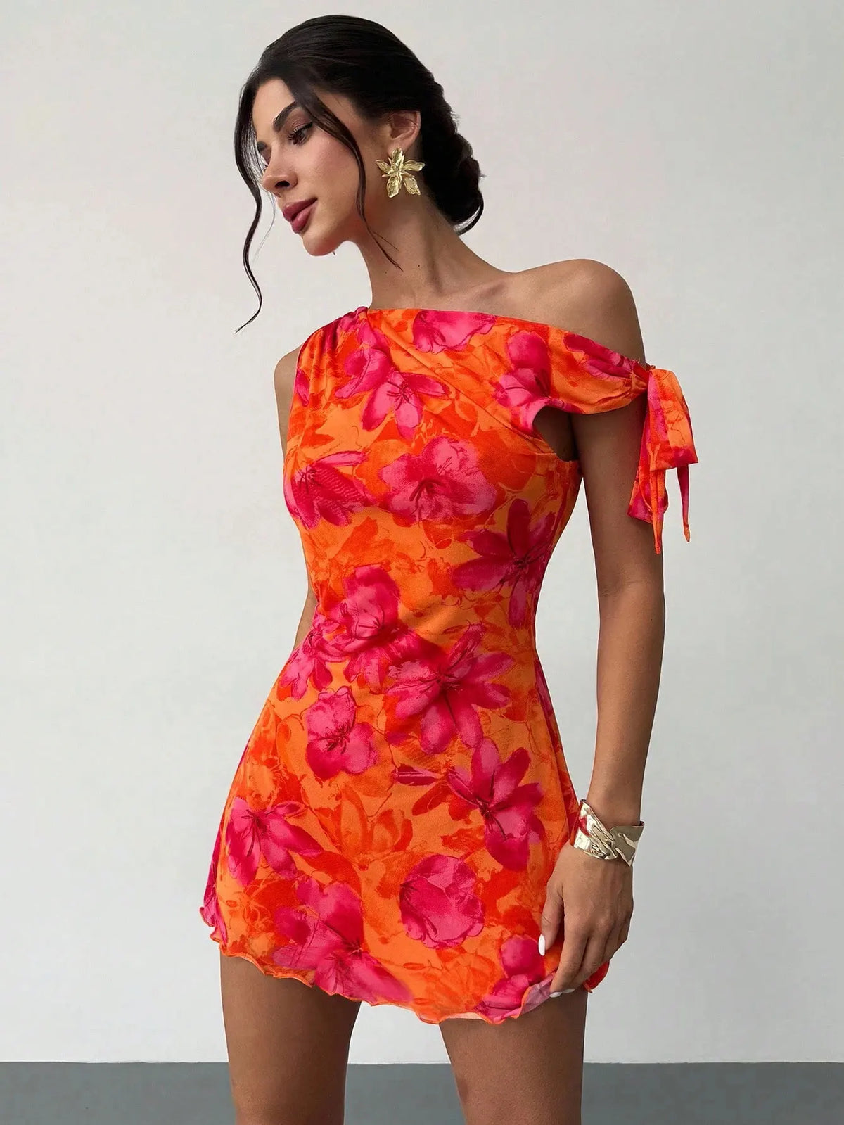 Floral Off-Shoulder Mini Dress