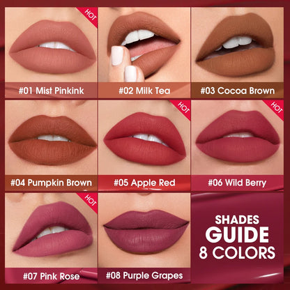 8Pcs Matte Waterproof Lipstick Set