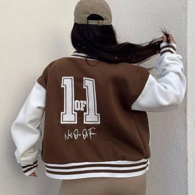 Letter Print Bomber Jacket