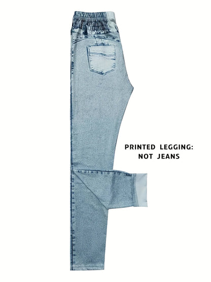 Denim Print Skinny Leggings