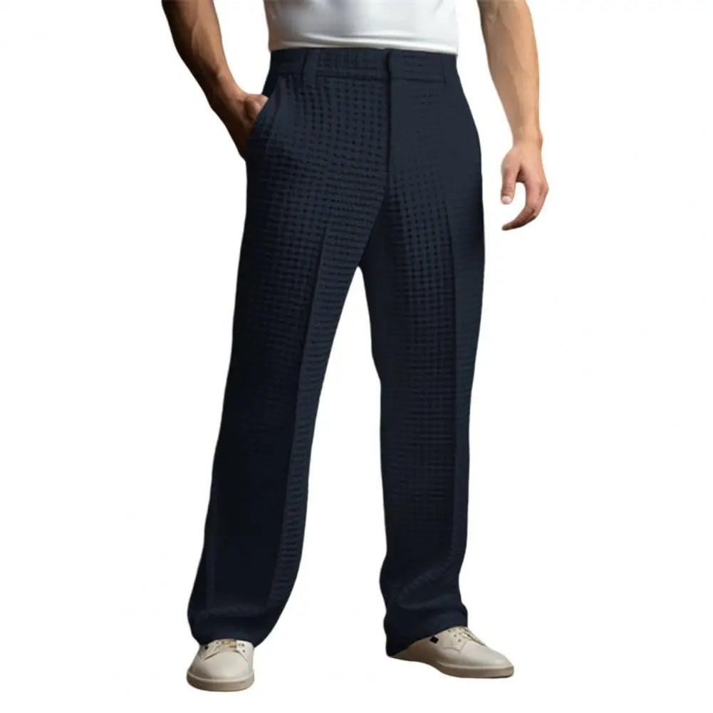 Waffle Dress Wide-Leg Trousers