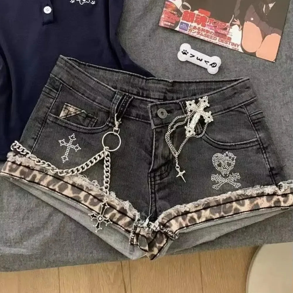 Patchwork Denim Shorts